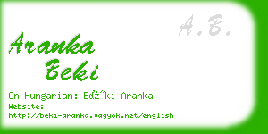 aranka beki business card